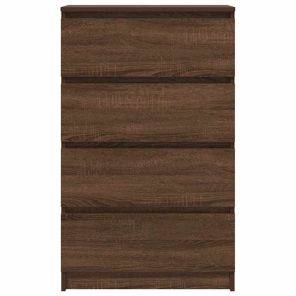 kommode 60x35x98,5 cm konstrueret træ brun egetræsfarve