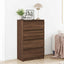 kommode 60x35x98,5 cm konstrueret træ brun egetræsfarve