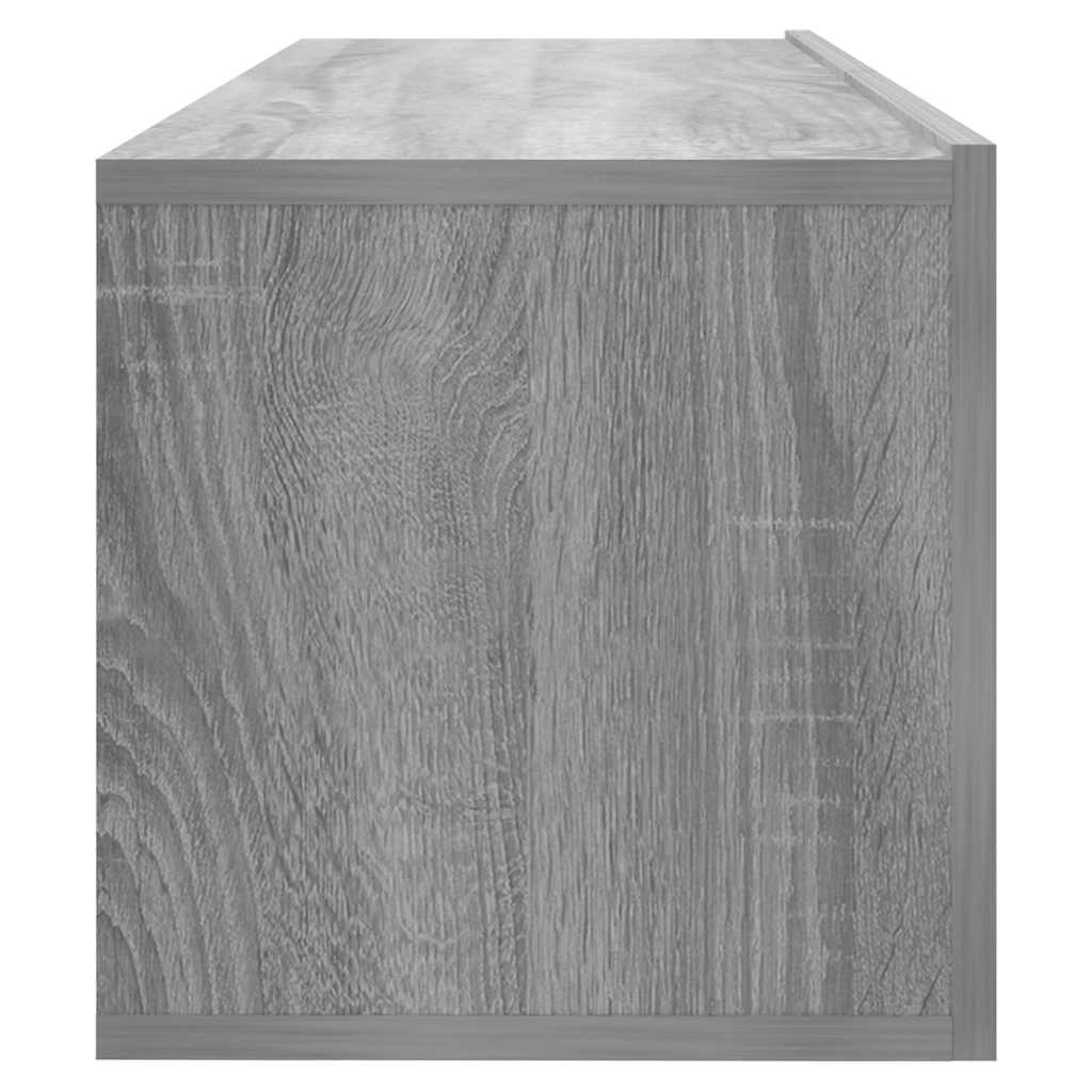 væghængt tv-bord 100x30x30 cm konstrueret træ grå sonoma-eg