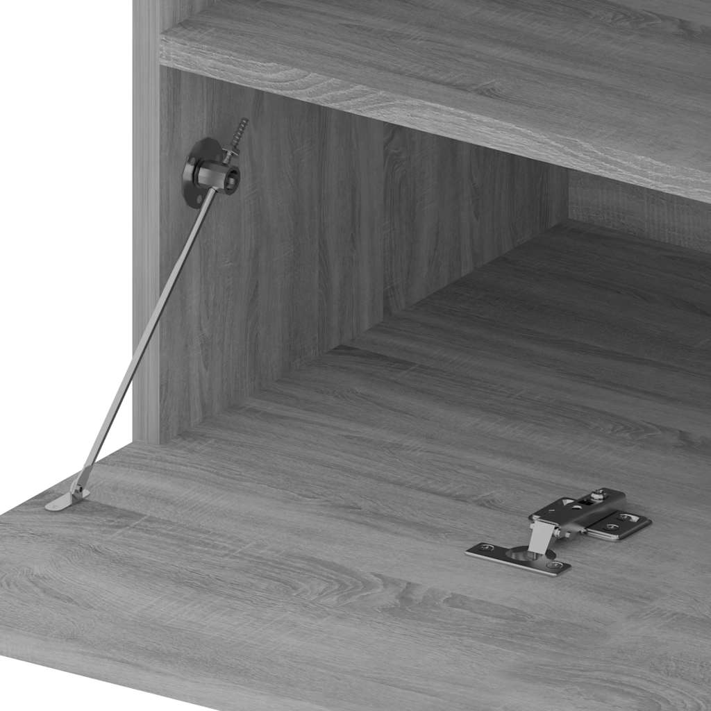 tv-borde 2 stk. med LED-lys 75x35x40 cm grå sonoma-eg