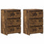 sengeborde 2 stk. 40x35x62,5 cm konstrueret træ røget egetræ