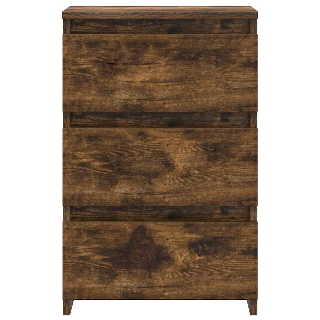 sengeborde 2 stk. 40x35x62,5 cm konstrueret træ røget egetræ