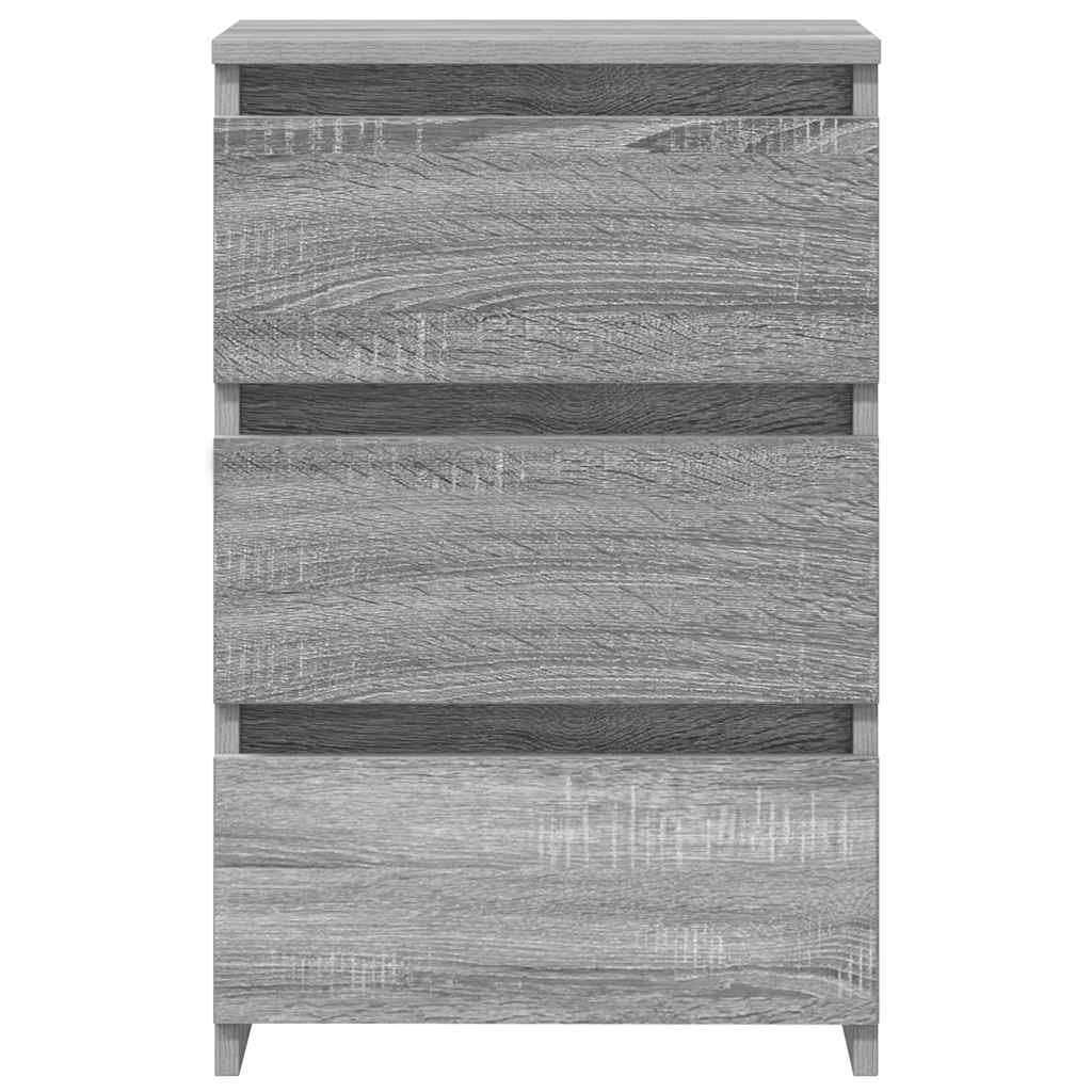 sengeborde 2 stk. 40x35x62,5 cm konstrueret træ grå sonoma-eg