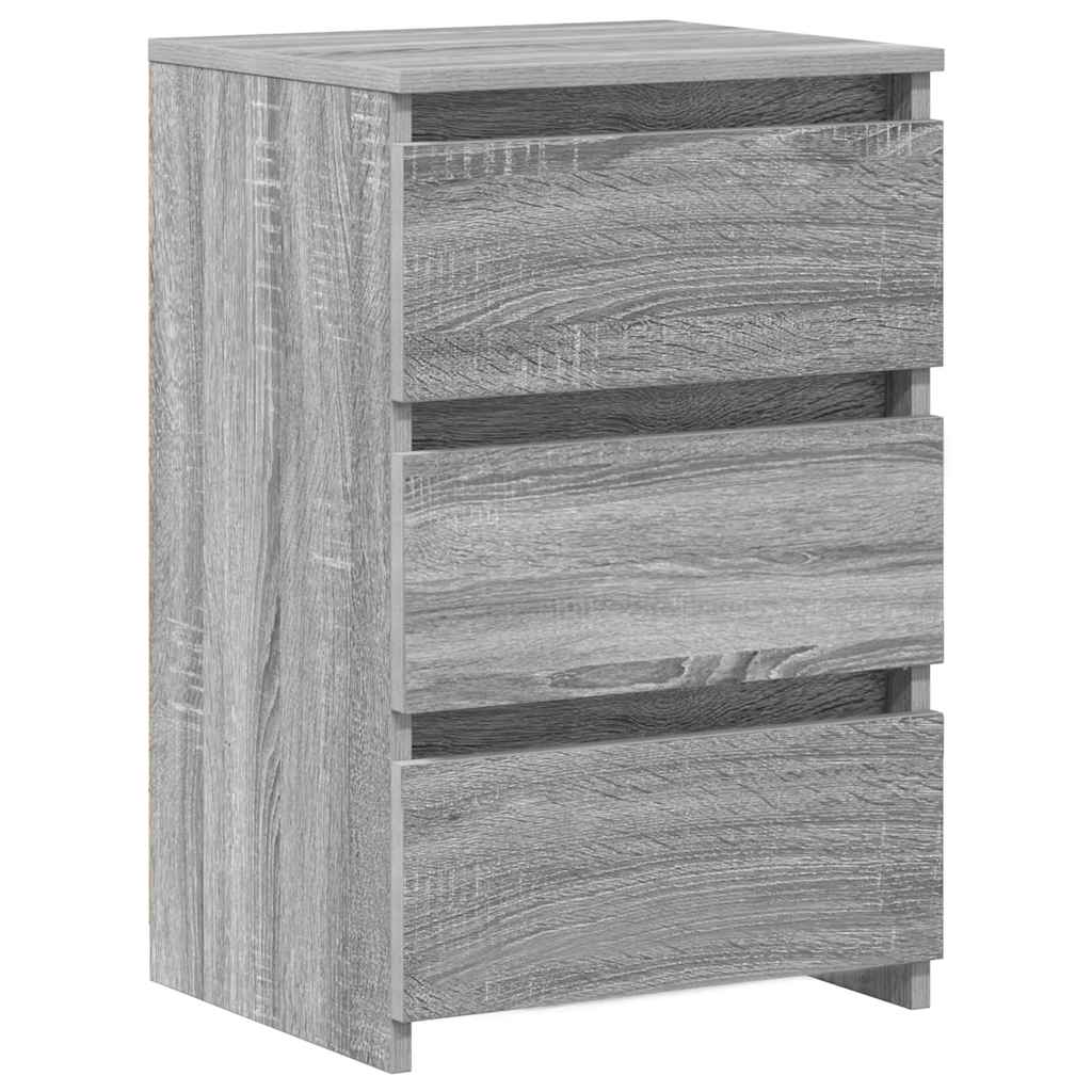 sengeborde 2 stk. 40x35x62,5 cm konstrueret træ grå sonoma-eg