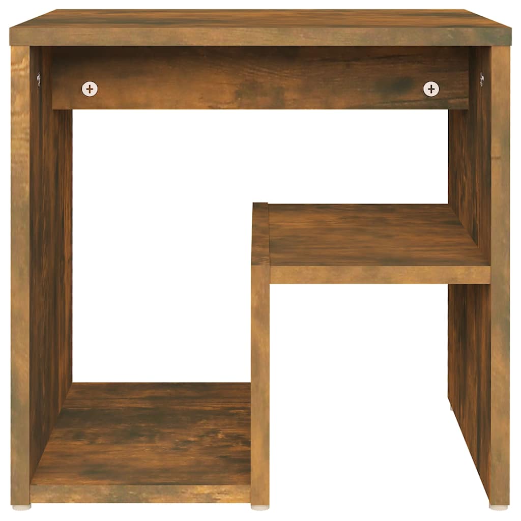 sengeborde 2 stk. 40x30x40 cm konstrueret træ røget egetræ