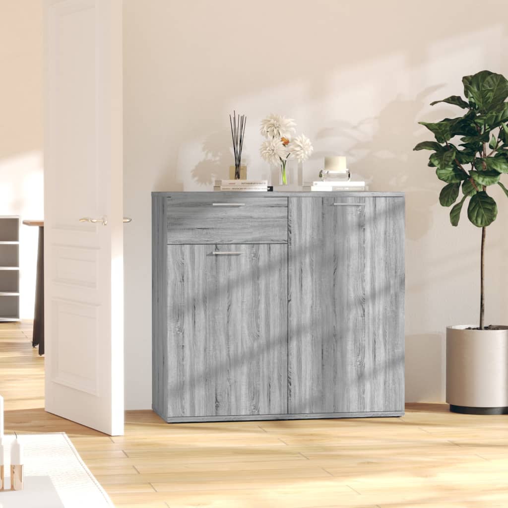 skænk 80x36x75 cm konstrueret træ grå sonoma-eg