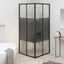 brusekabine 80x80x180 cm sikkerhedsglas stribet sort