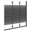 foldbar brusevæg 3 paneler 130x130 cm sikkerhedsglas sort