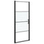 brusedør 81x195 cm halvmatteret hærdet glas sort