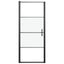 brusedør 81x195 cm halvmatteret hærdet glas sort