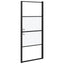 brusedør 81x195 cm halvmatteret hærdet glas sort