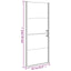 brusedør 81x195 cm halvmatteret hærdet glas sort