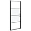brusedør 91x195 cm halvmatteret hærdet glas sort