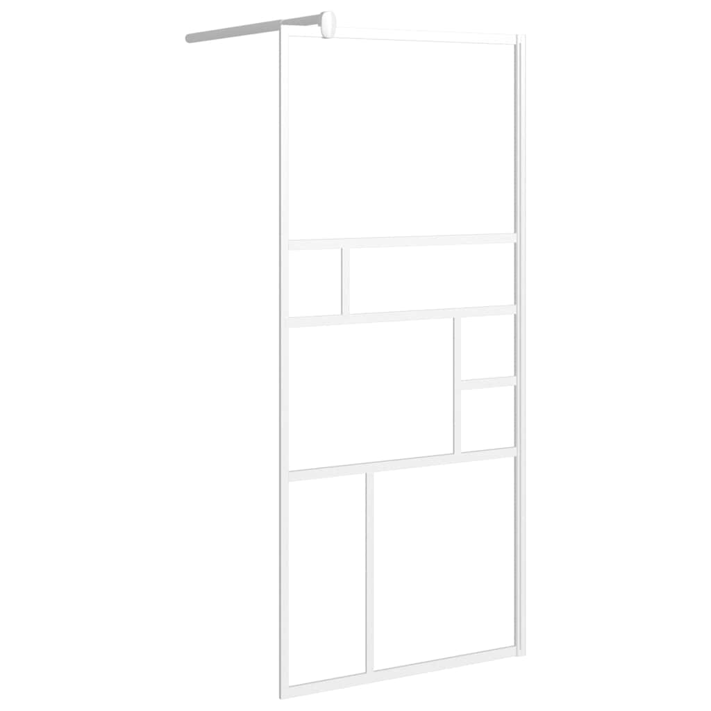 brusevæg 80x195 cm sikkerhedsglas hvid