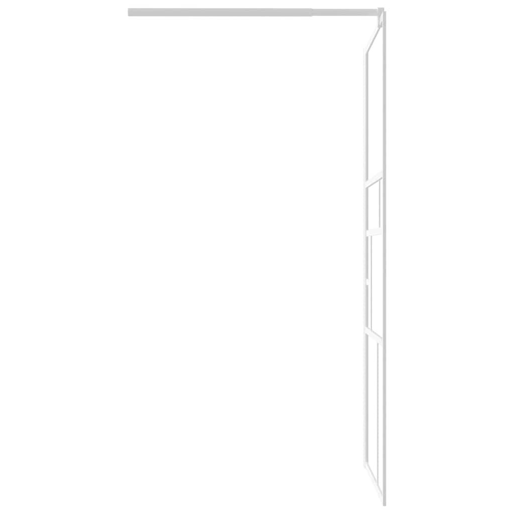 brusevæg 80x195 cm sikkerhedsglas hvid