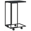 sidebord med hjul 40x30x63,5 cm konstrueret træ sort