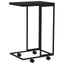sidebord med hjul 40x30x63,5 cm konstrueret træ sort