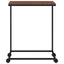 sidebord med hjul 55x35x70 cm konstrueret træ sort