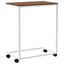 sidebord med hjul 55x35x70 cm konstrueret træ hvid
