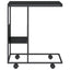 sidebord med hjul 55x36x63,5 cm konstrueret træ sort