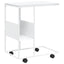 sidebord med hjul 55x36x63,5 cm konstrueret træ hvid