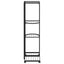 blomsterstativ 4 niveauer med hjul 44x23x80 cm jern sort