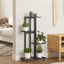 blomsterstativ 4 niveauer med hjul 44x23x80 cm jern sort