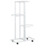 blomsterstativ 4 niveauer med hjul 44x23x80 cm jern hvid