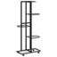 blomsterstativ 5 niveauer med hjul 44x23x100 cm jern sort