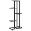 blomsterstativ 5 niveauer med hjul 44x23x100 cm jern sort