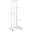 blomsterstativ 5 niveauer med hjul 44x23x100 cm jern hvid
