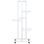 blomsterstativ 5 niveauer med hjul 44x23x100 cm jern hvid