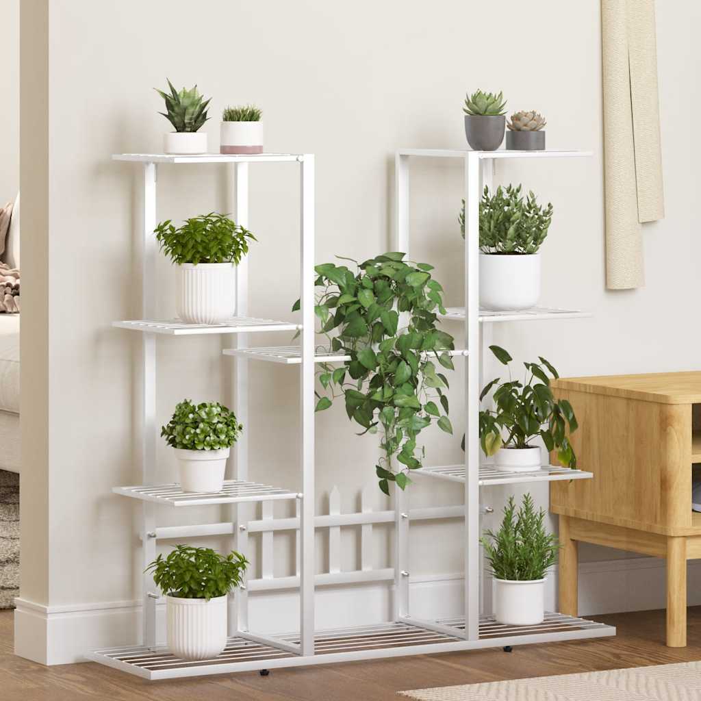 blomsterstativ 94,5x25x89 cm jern hvid billede