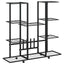 blomsterstativ med hjul 94,5x24,5x91,5 cm jern sort