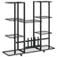 blomsterstativ med hjul 94,5x24,5x91,5 cm jern sort