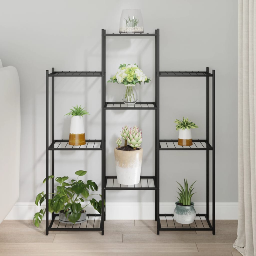 blomsterstativ 85x25x100 cm jern sort billede