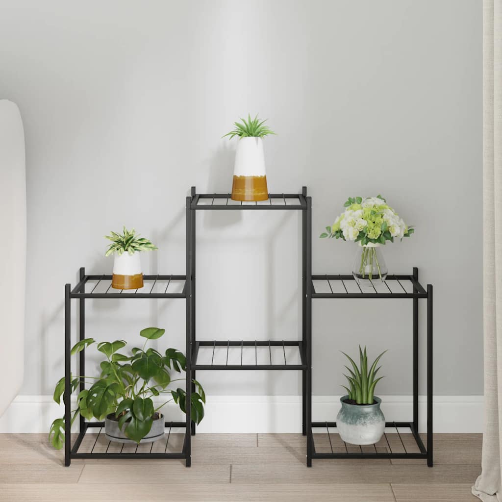 Blomsterstativ i metal - 83 × 25 × 60 cm, sort