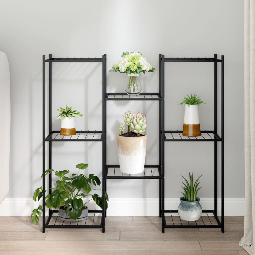 blomsterstativ 83x25x80 cm jern sort billede