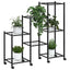 blomsterstativ med hjul 83x25x83,5 cm jern sort