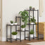 blomsterstativ med hjul 83x25x83,5 cm jern sort