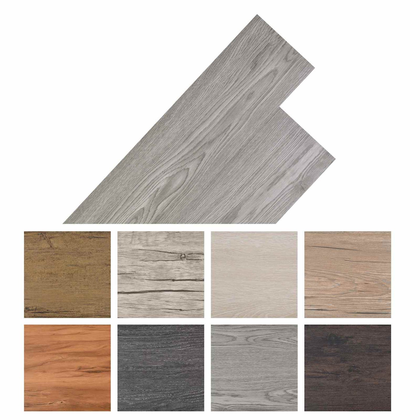 Gulvplanker 18 pcs Mørkegrå 2,51 m² PVC