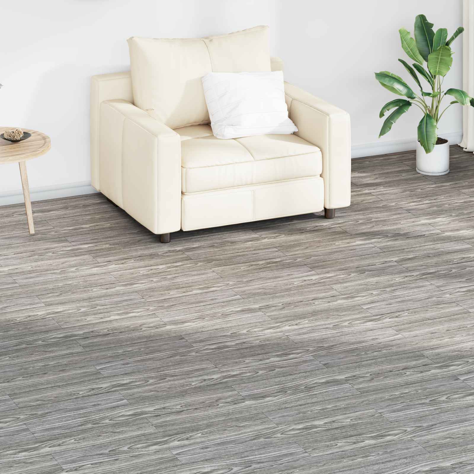 Gulvplanker 18 pcs Mørkegrå 2,51 m² PVC billede