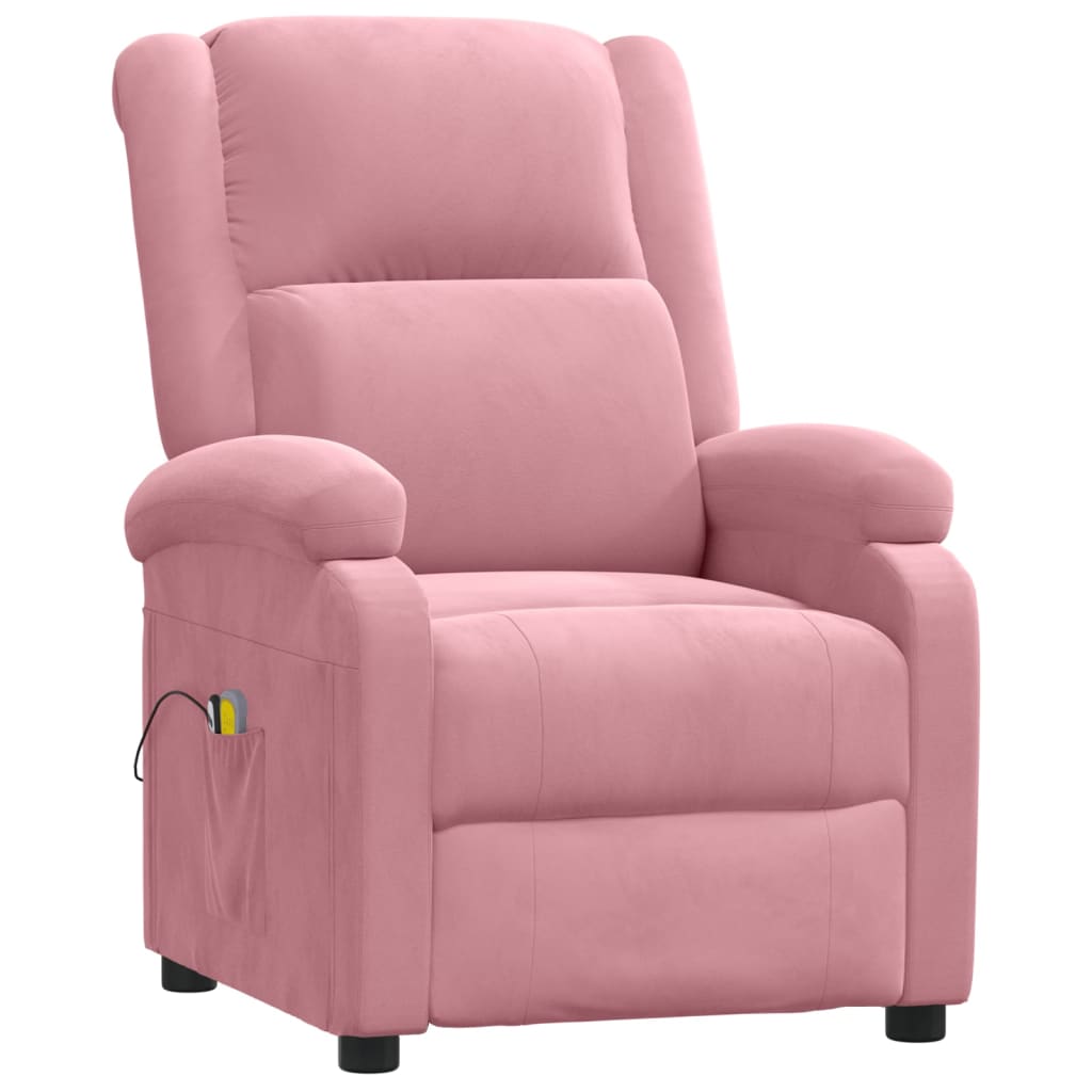 eldrevet massagestol fløjl pink