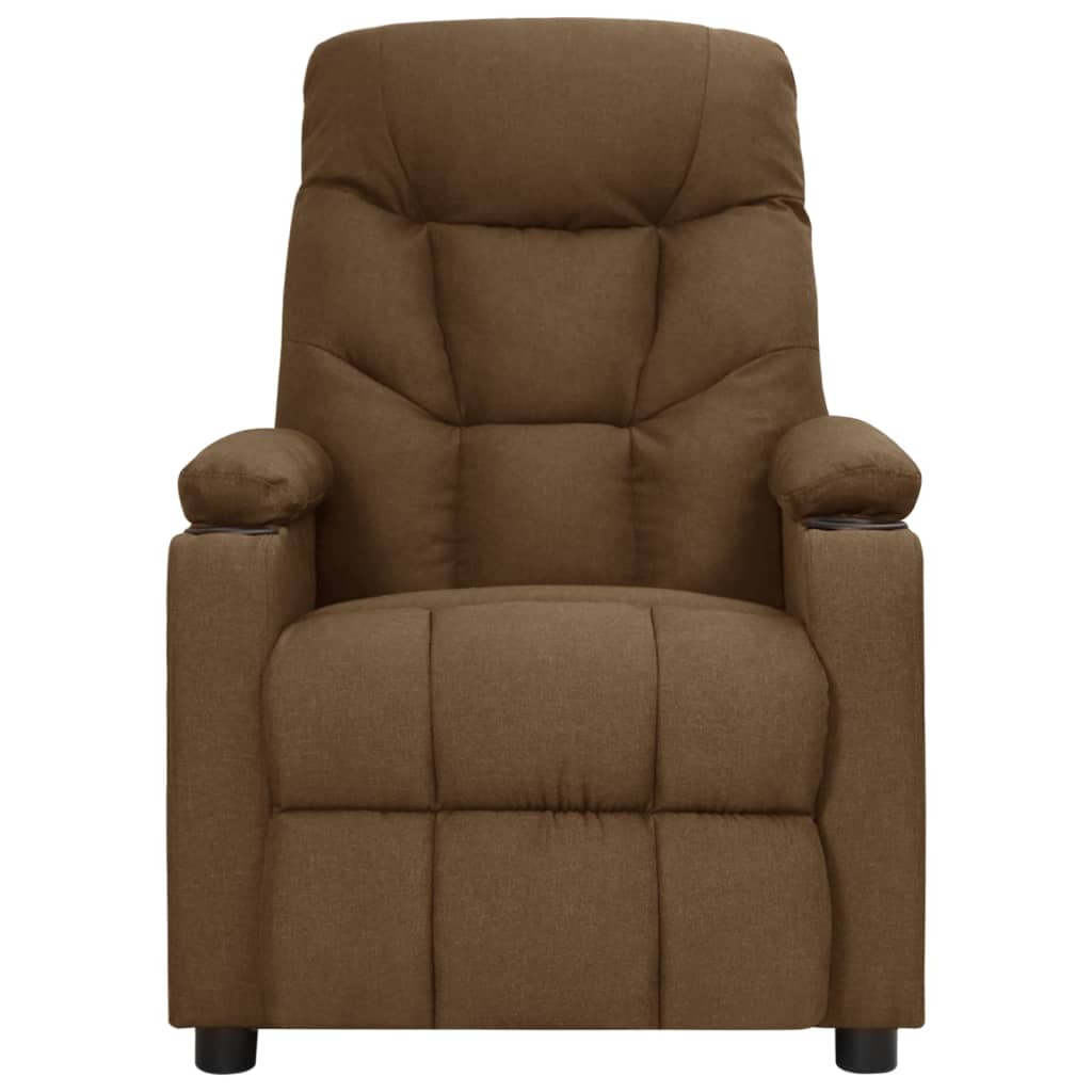 eldrevet massagestol stof brun