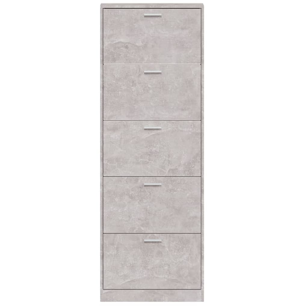 skoskab 59x17x169 cm konstrueret træ betongrå
