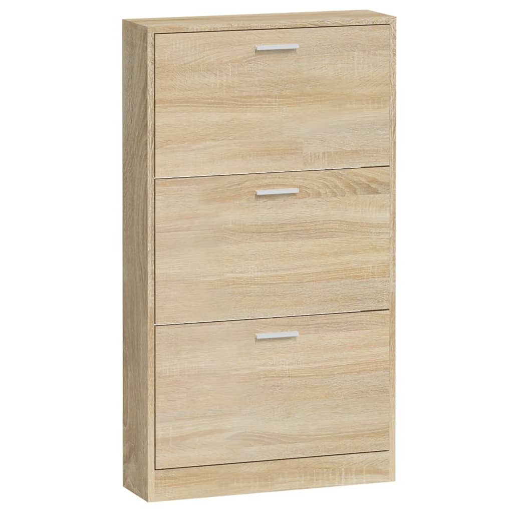 skoskab 59x17x108 cm konstrueret træ egetræ