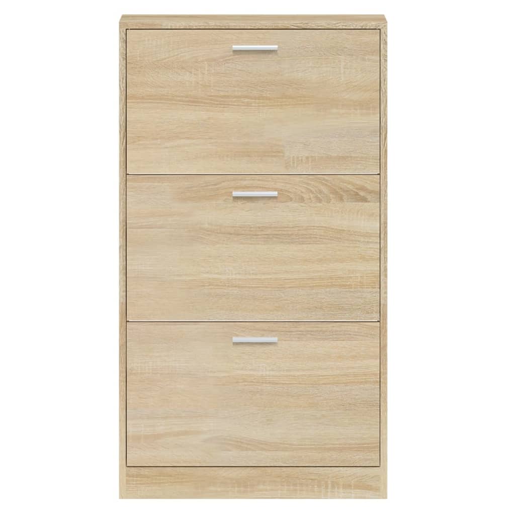 skoskab 59x17x108 cm konstrueret træ egetræ