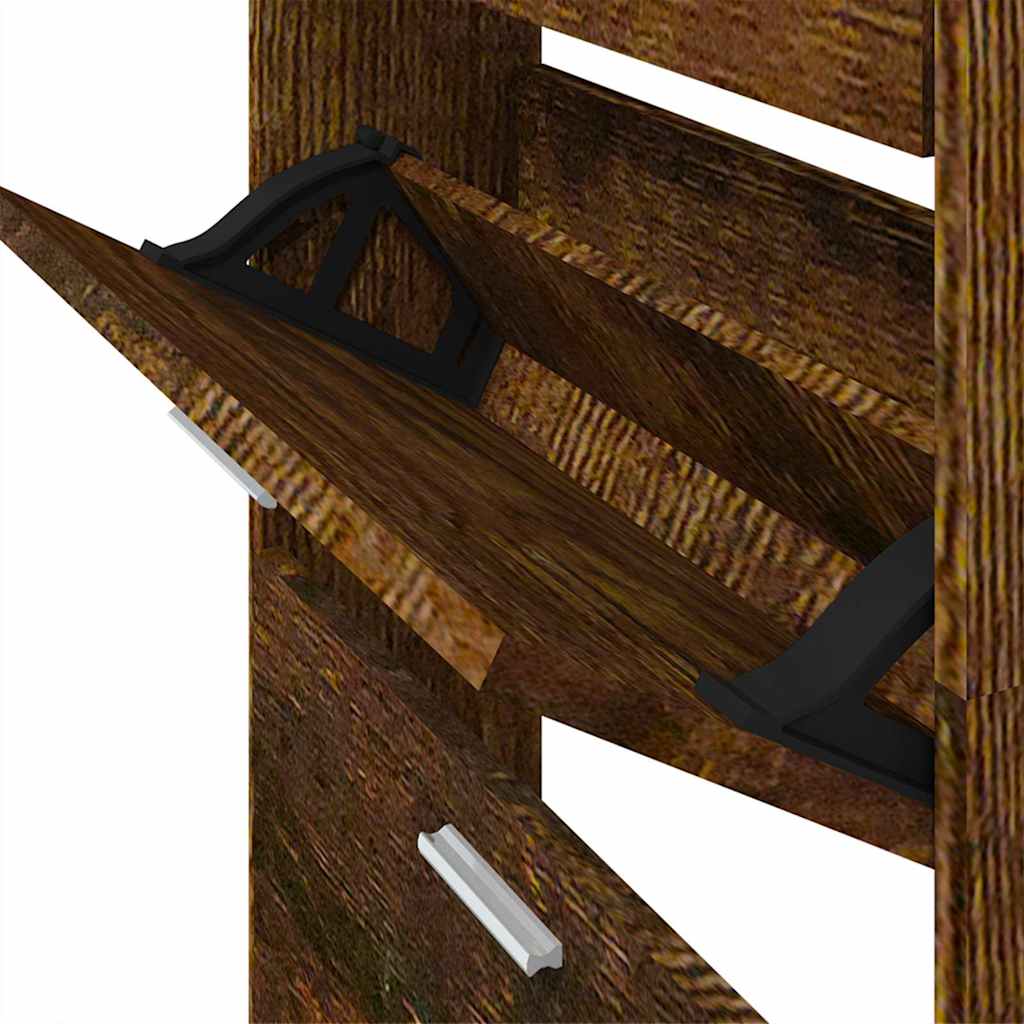 skoskab 59x17x108 cm konstrueret træ røget egetræsfarve
