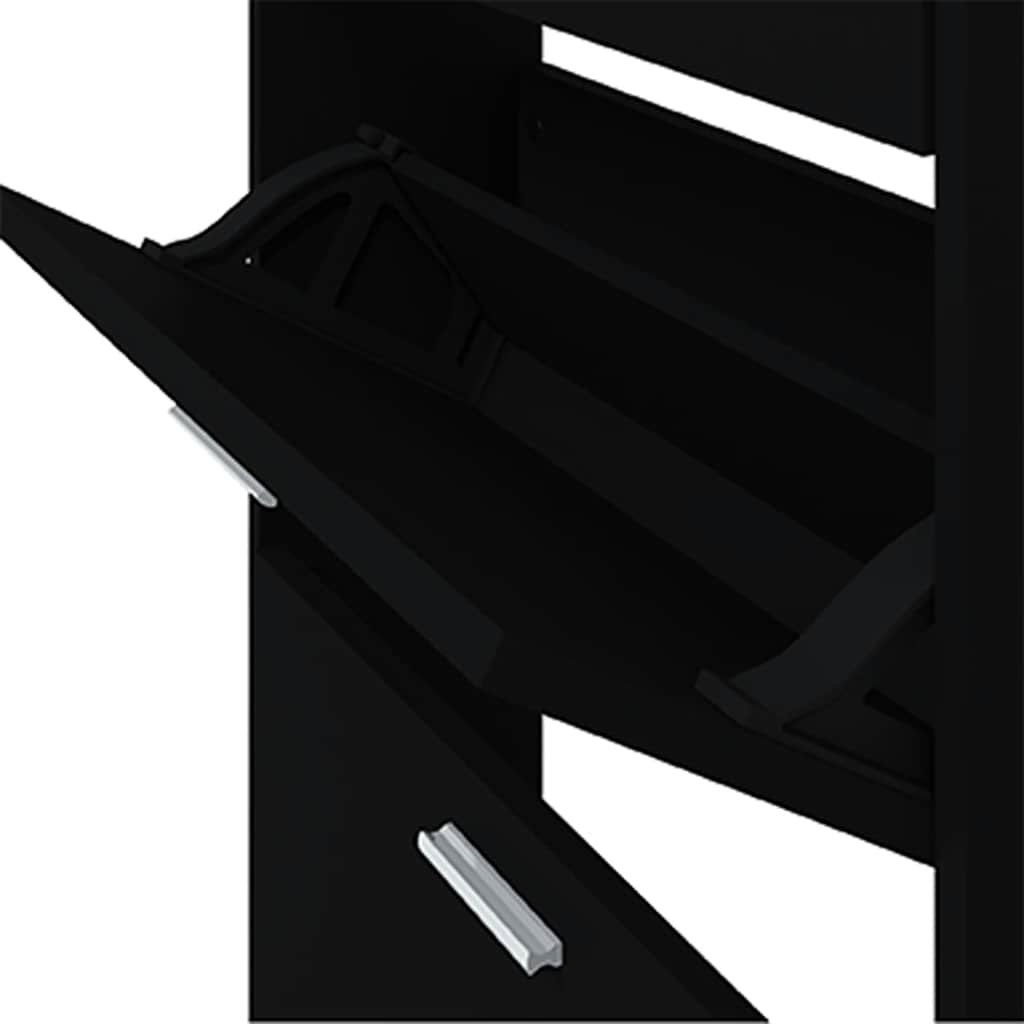 skoskab 59x17x81 cm konstrueret træ sort