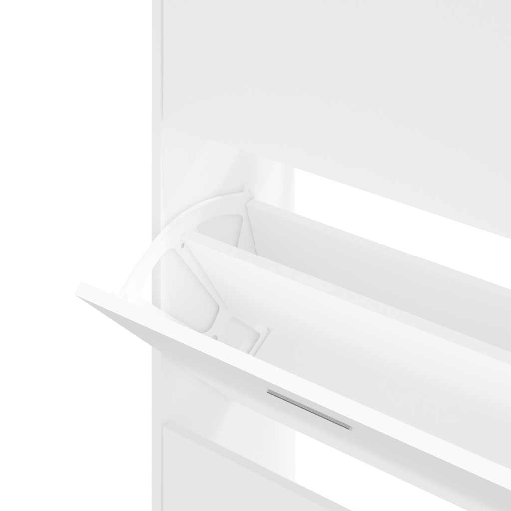 skoskab 63x24x147 cm konstrueret træ hvid